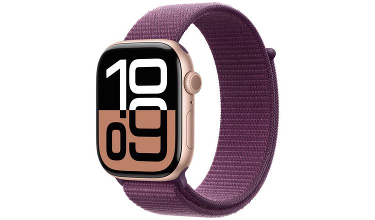 Apple Watch Series 10 GPS 46mm Rose Gold Plum Sport Loop