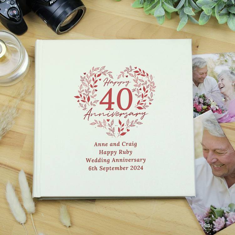Personalised Message 40th Wedding Anniversary Photo Album 0