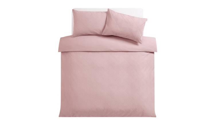 Argos Home Embossed Texture Pink Bedding Set - Double