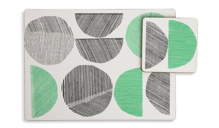 Habitat Linear Circles Set of 4 Placemat and Coasters