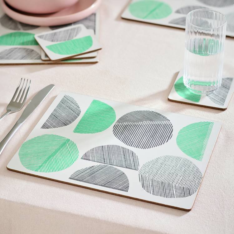Habitat Linear Circles Set of 4 Placemat and Coasters 0