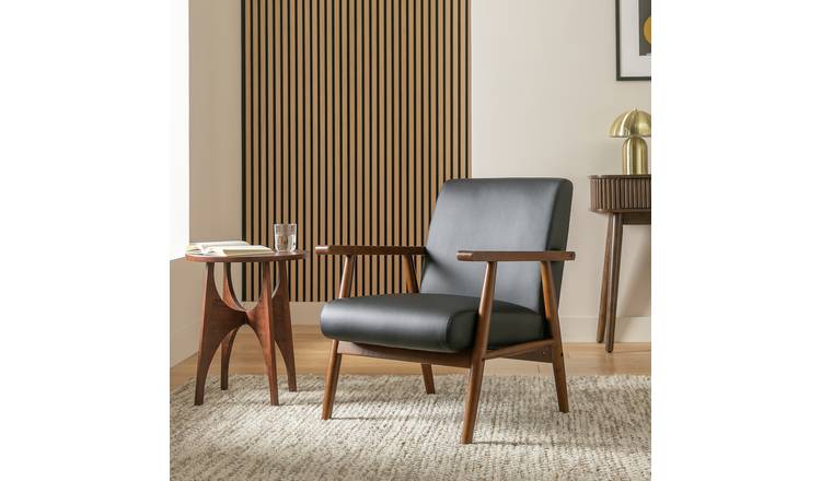 Argos Home Watson Faux Leather Chair - Black