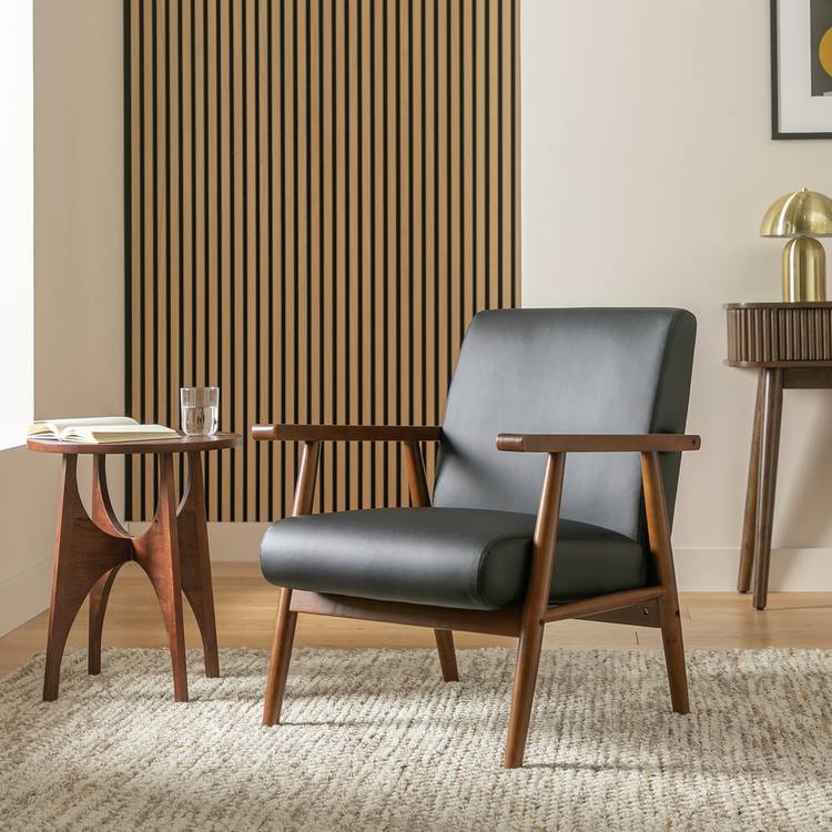Argos Home Watson Leather Chair - Black 0
