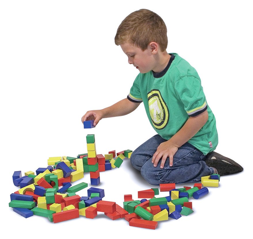 melissa & doug wooden building blocks set