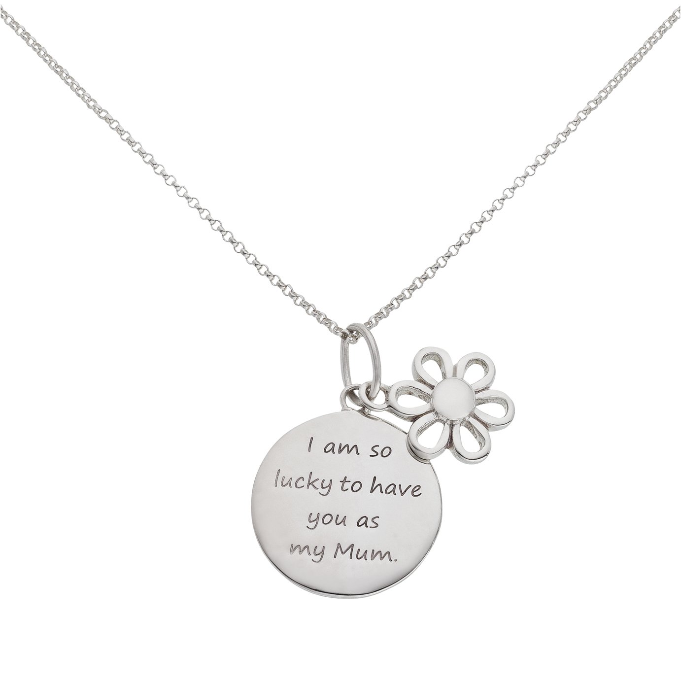 Moon & Back From the Heart Mum Pendant 18 Inch Necklace