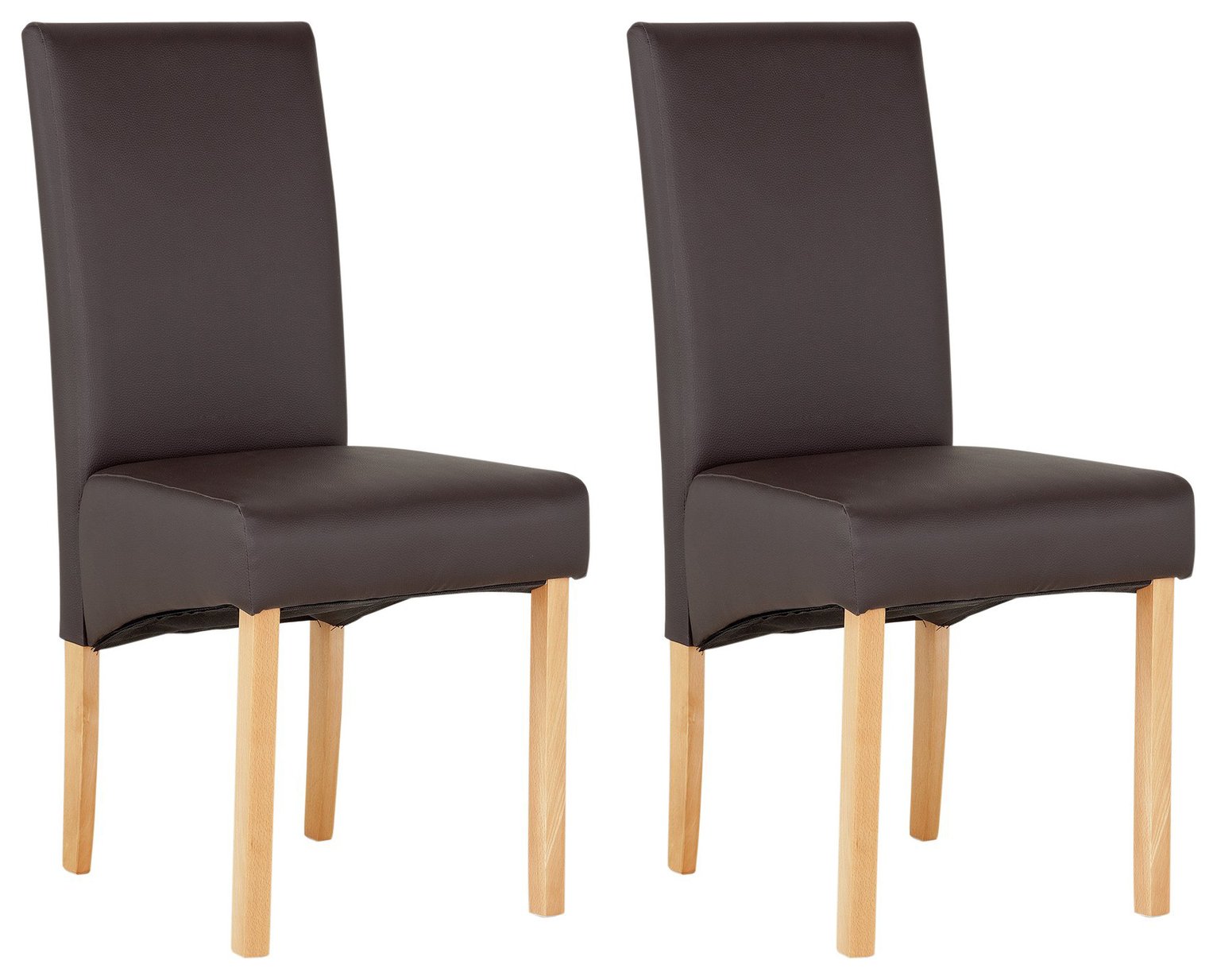 Argos Home Pair of Skirted Dining Chairs - Chocolate