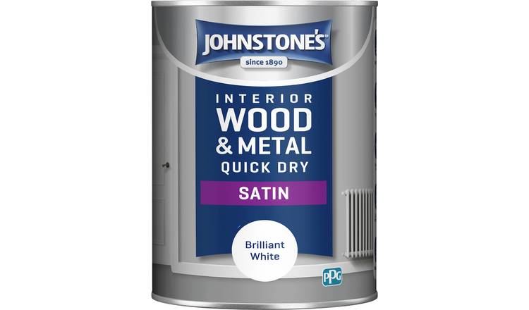 Johnstone's Satin Paint for Wood and Metal - Black / 750ml