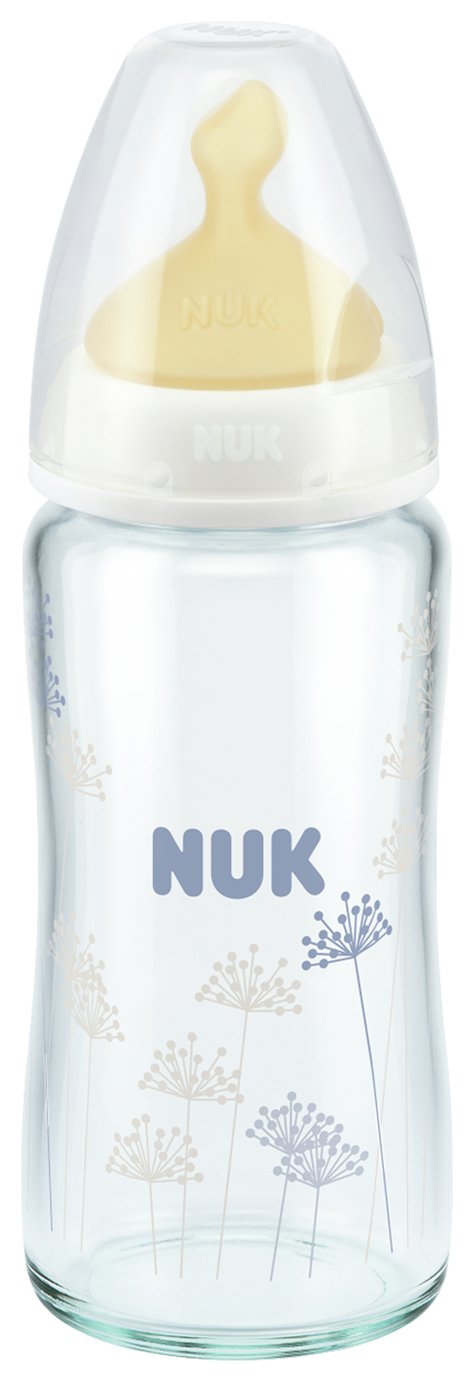NUK First Choice 240ml Glass Bottles & Latex Teat - 6 pack