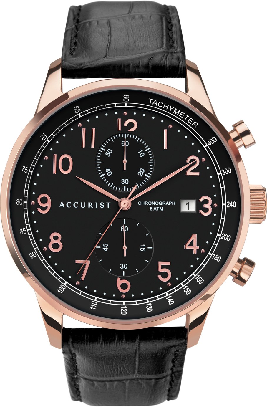 Accurist Men's Black Leather Strap Watch Review