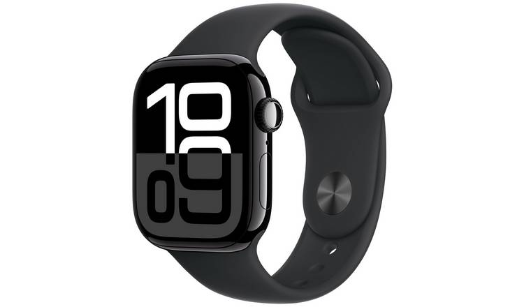 Buy Apple Watch Series 10 GPS 42mm Jet Black Sport Band S M Fitness and activity trackers Argos