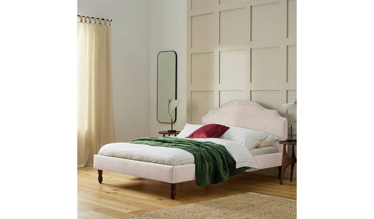 Habitat Sophia Double Velvet Bed Frame - Natural