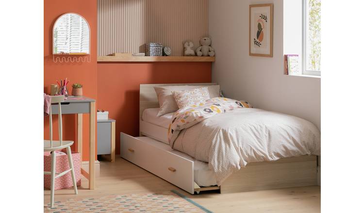 Single bed with trundle deals and mattress