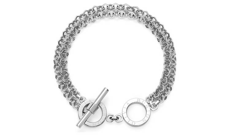 Olivia Burton Stainless Steel Honeycomb Toggle Bracelet