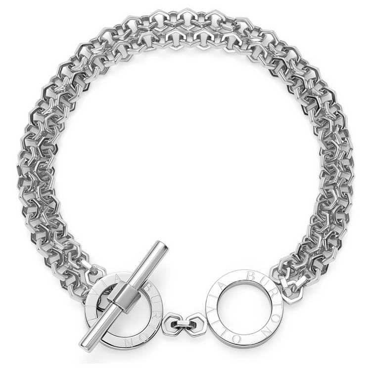 Olivia Burton Stainless Steel Honeycomb Toggle Bracelet 0