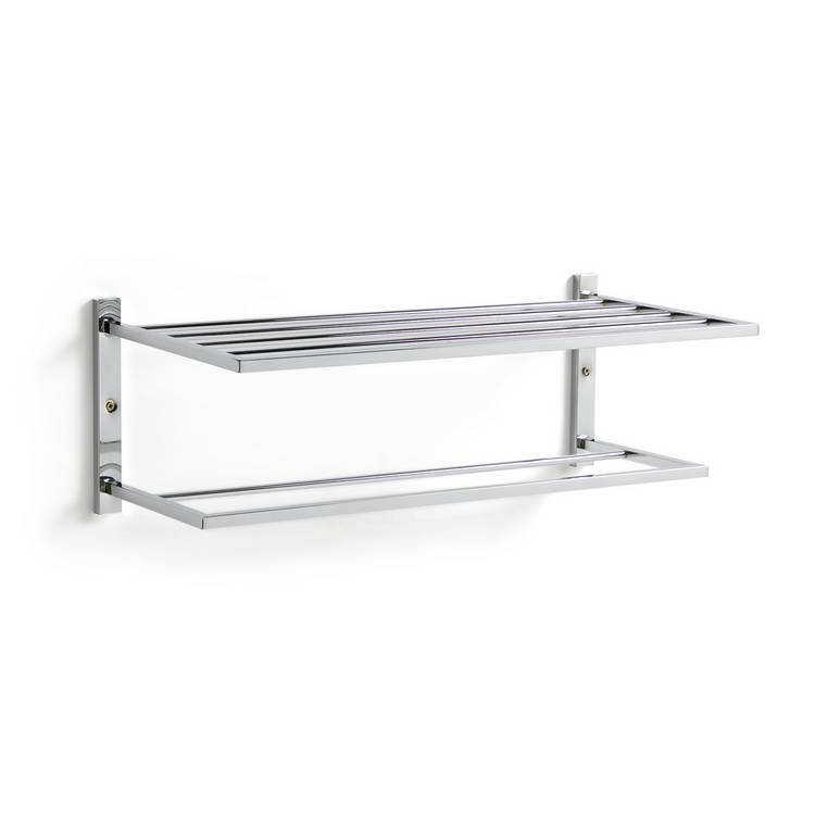Buy Habitat Wall Mounted Towel Rail and Shelf Chrome Towel