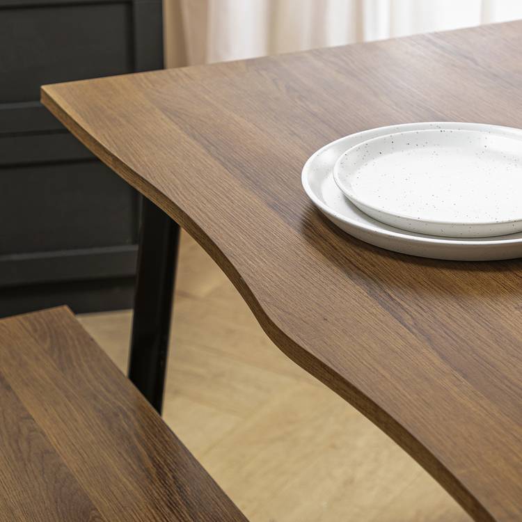 Argos Home Railo Walnut Dining Table & 2 Walnut Benches 0