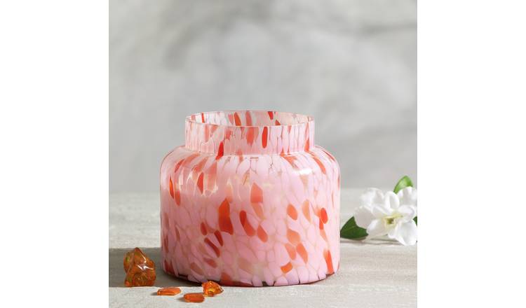 Habitat Pink Confetti Glass XL Candle - Jasmine & Amber