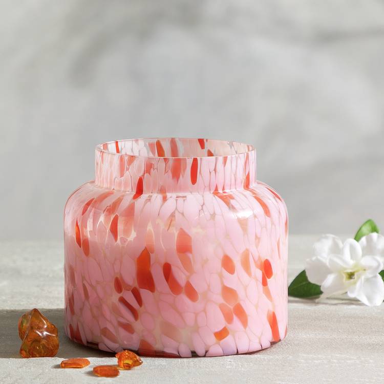 Habitat Pink Confetti Glass XL Candle - Jasmine & Amber 0