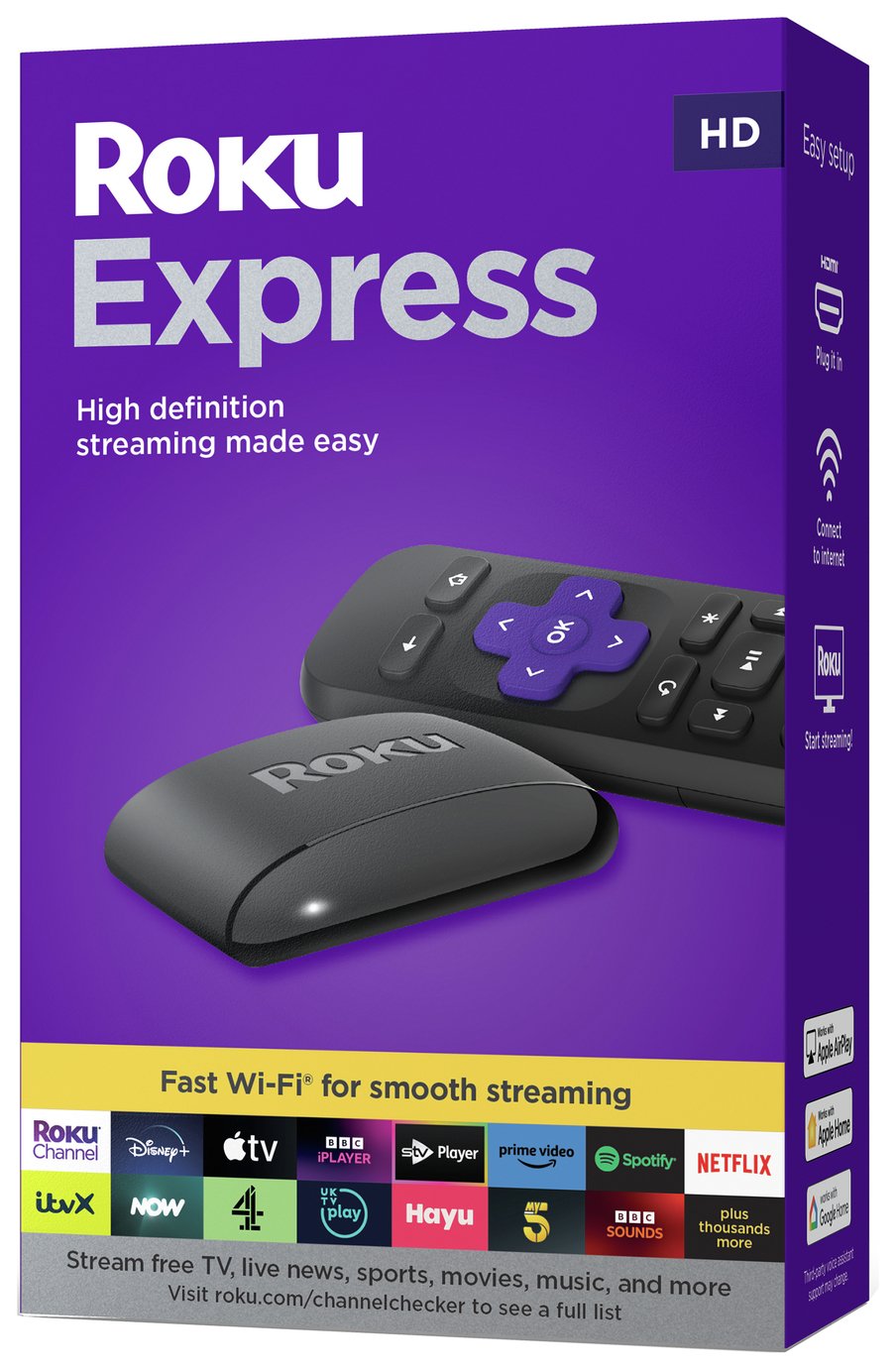 Roku Express HD Streaming Device with HDMI Cable and Remote