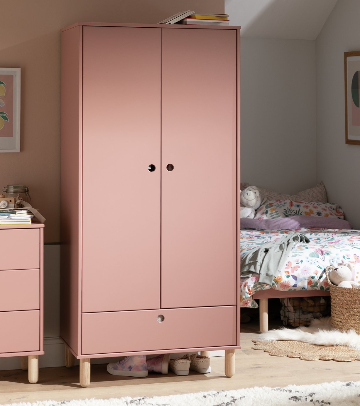 Habitat Kids Eden 2 Door Wardrobe - Pink