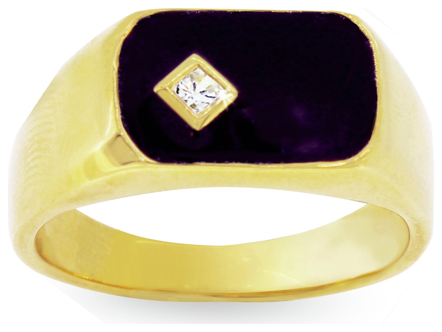 Revere Mens 9ct Gold Plated Silver Black Enamel  Ring Review