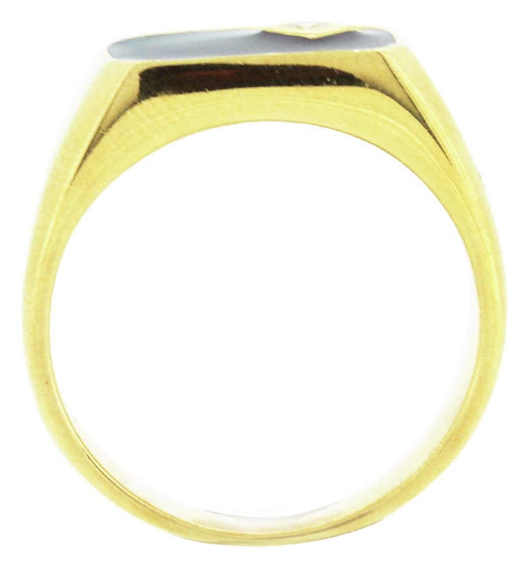 Revere Mens 9ct Gold Plated Silver Black Enamel  Ring Review