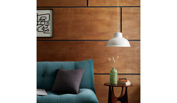 Habitat Benson Steel Pendant Light - Cream