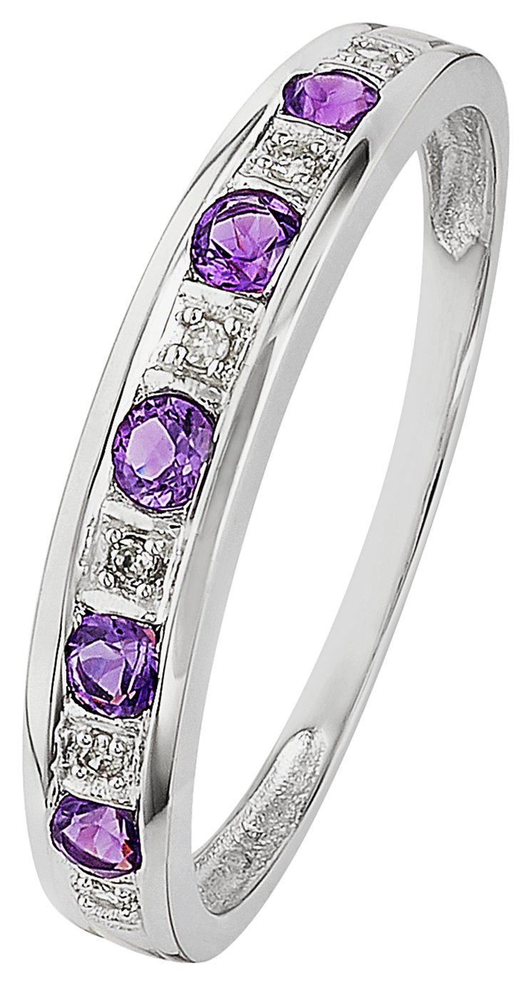 Revere 9ct White Gold Amethyst & Diamond Eternity Ring Review