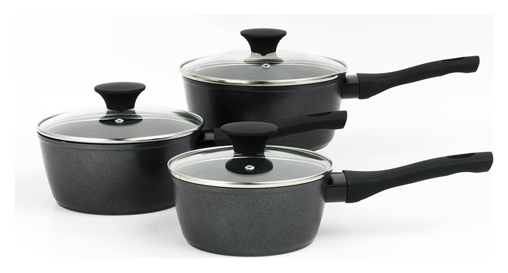 Salter Megastone 3 Pc Silver Coated Aluminium Saucepan Set Review