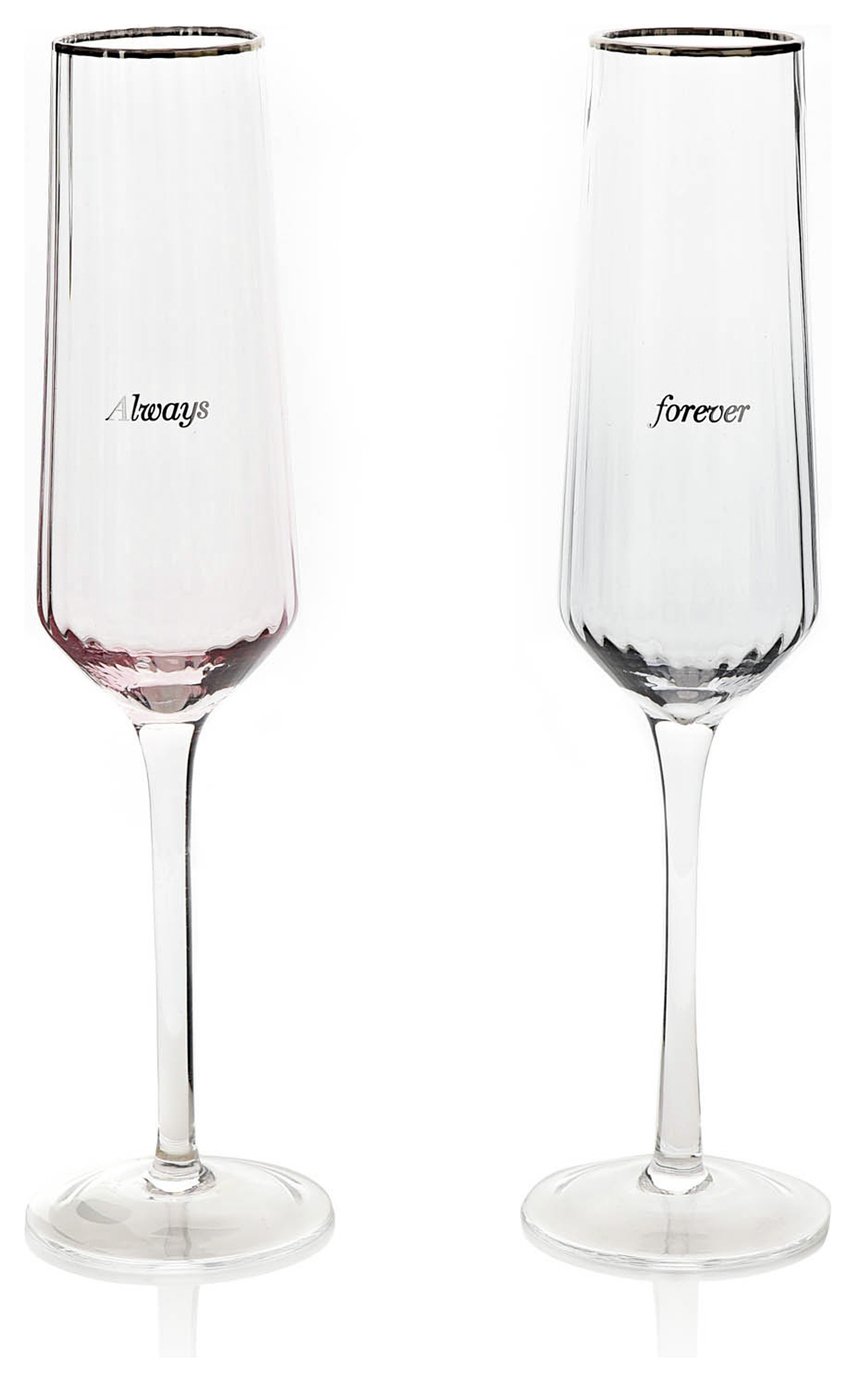 Amore by Juliana Set of 2 Always And Forever Flute Glasses