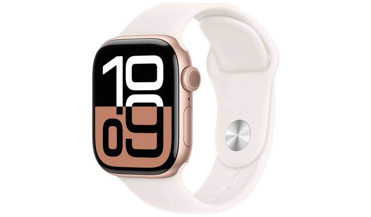 Buy Apple Watch Series 10 GPS 42mm Rose Gold Light Blush M L Fitness and activity trackers Argos