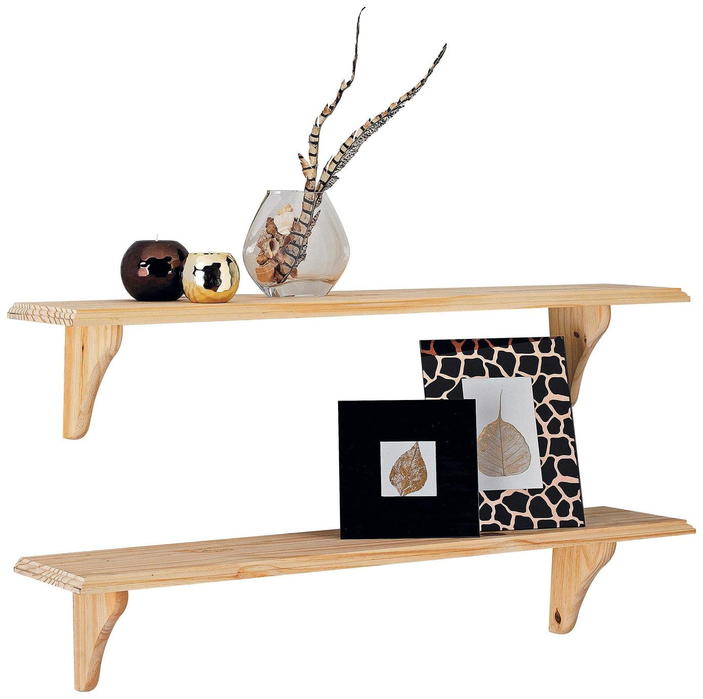 Argos Home 89cm Set of 2 Wooden Shelves - Pine