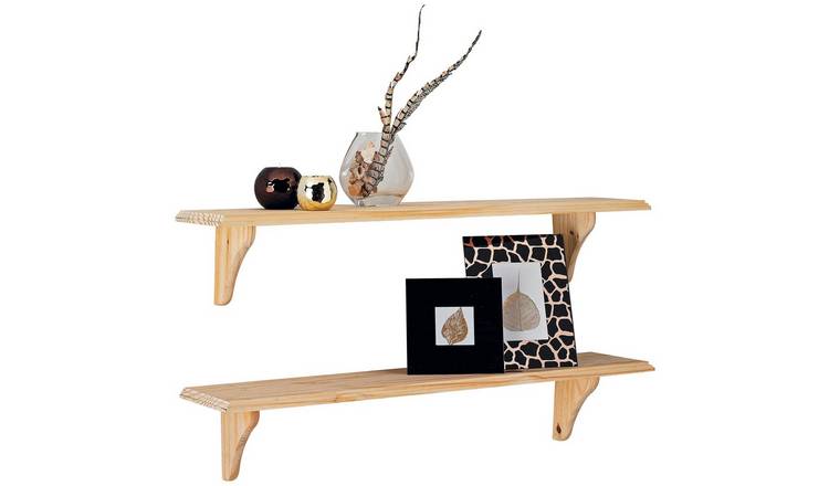 Argos wooden deals shelves