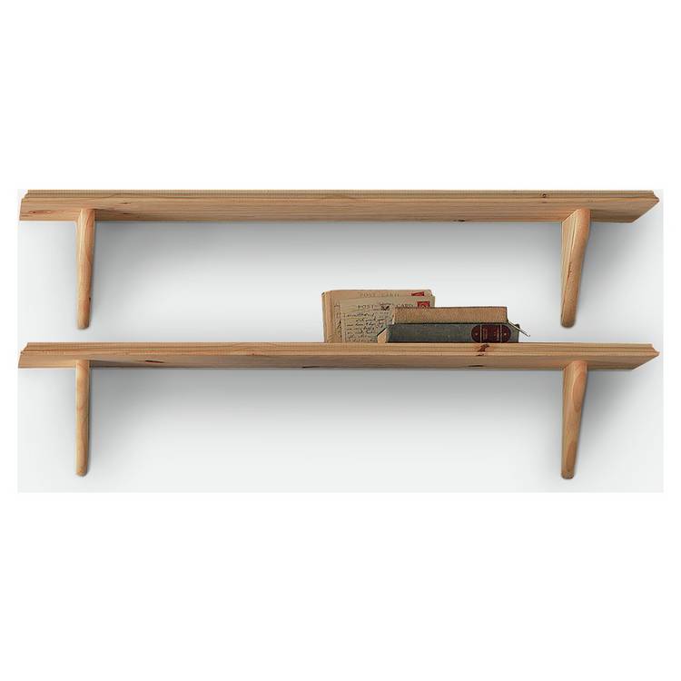 Argos Home 89cm Set of 2 Wooden Shelves - Pine 0