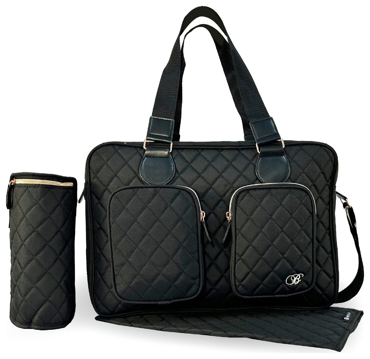 My Babiie Billie Faiers Black Quilted Change Bag