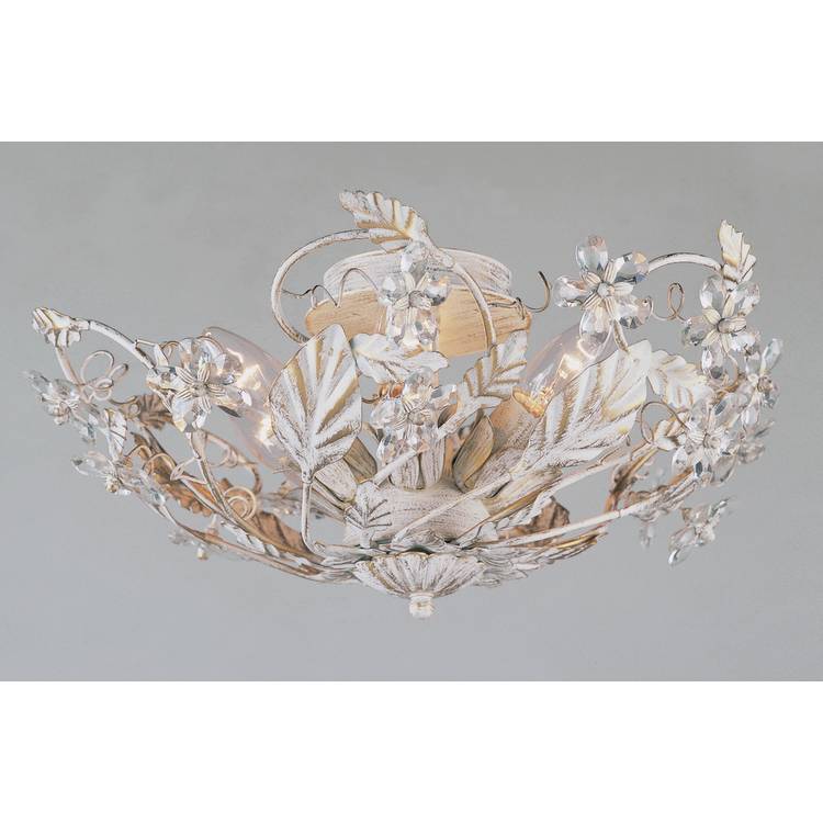 Impex Trapani Metal Bead Flush Ceiling Light - White 0