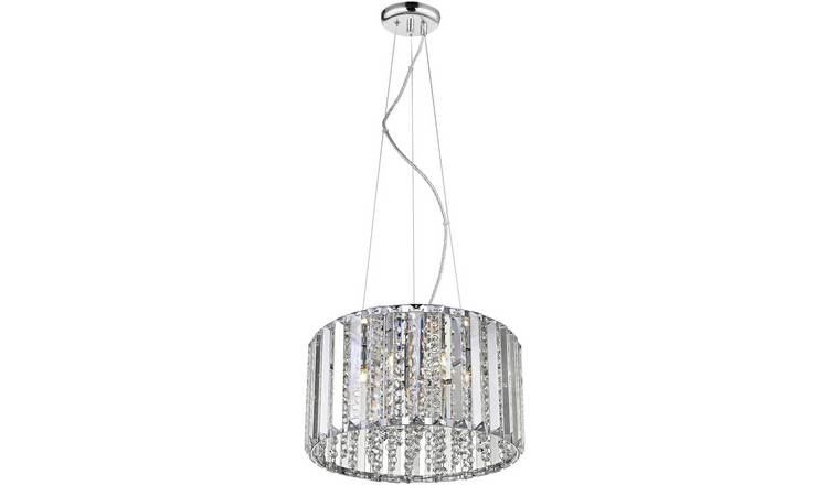 Impex Ferrara Crystal 4 Light Pendant Light - Clear