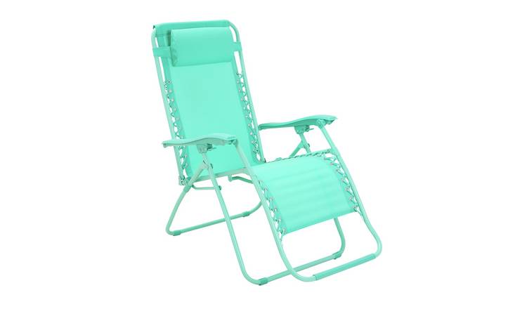 Buy Argos Home Zero Gravity Sun Lounger - Teal | Garden chairs and sun