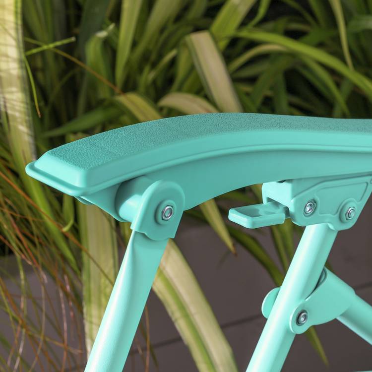 Argos Home Folding Metal Zero Gravity Sun Lounger - Teal 0