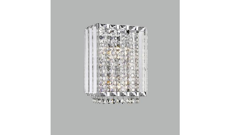 Impex Ferrara Crystal 2 Light Wall Light - Chrome