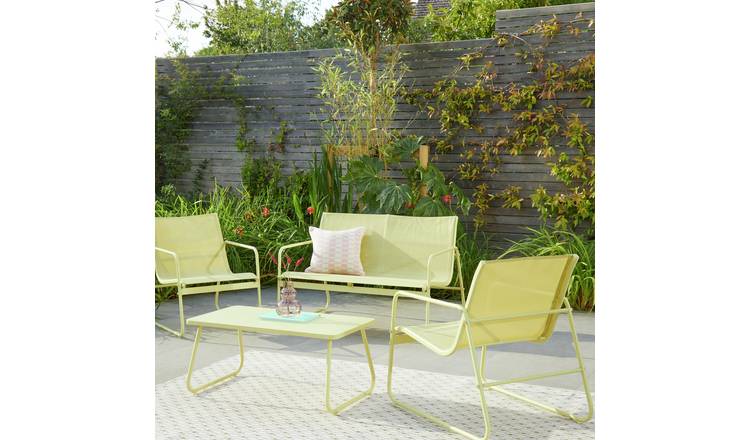 Habiata Cali 4 Seater Metal Patio Set - Yellow