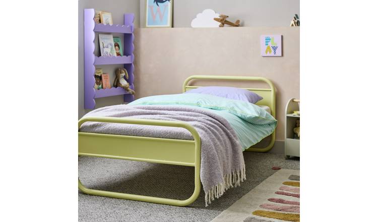 Habitat Kids Rory Curved Single Metal Bed Frame -Yellow