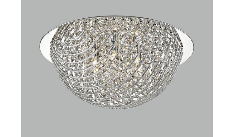 Impex Bellagio Metal 5 Light LED Flush Ceiling Light- Chrome