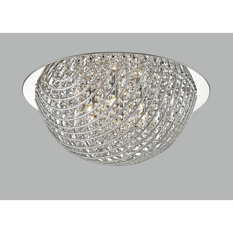 Impex Bellagio Metal 5 Light LED Flush Ceiling Light- Chrome 0