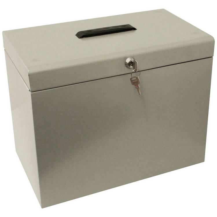 Cathedral A4 Metal File Box - Grey 0