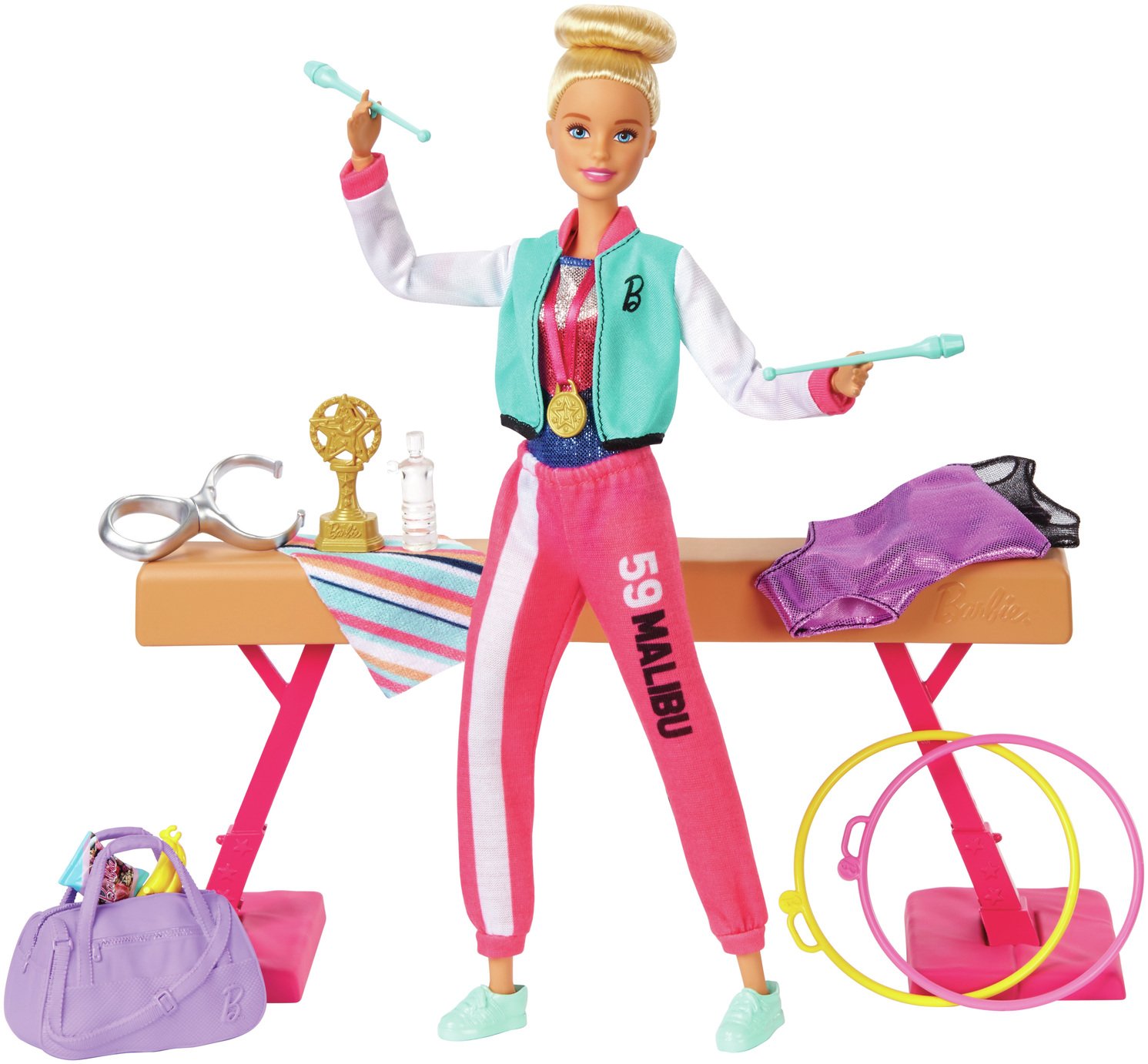 barbie flipping fun gymnast set argos