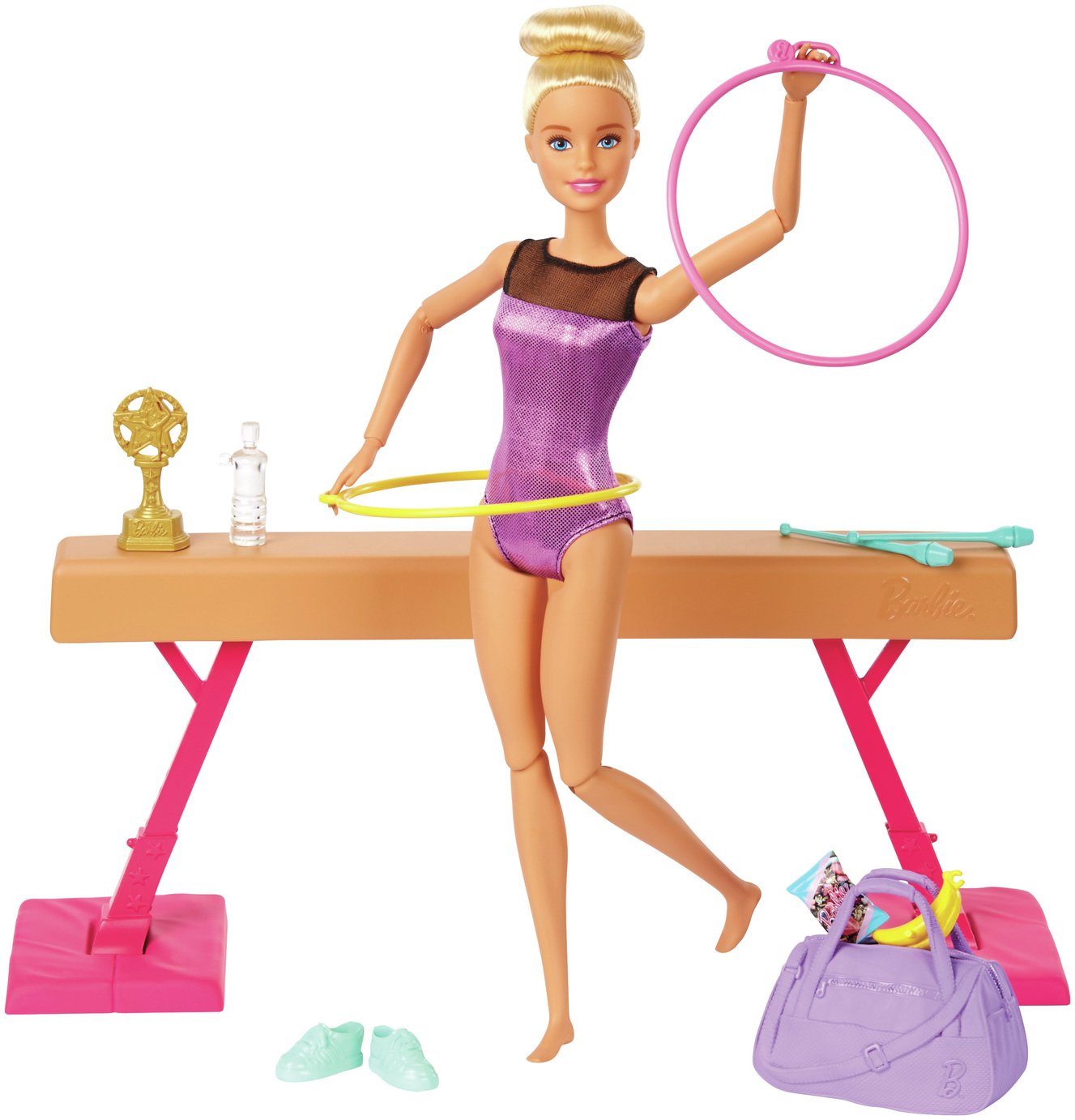 barbie flipping fun gymnast set argos