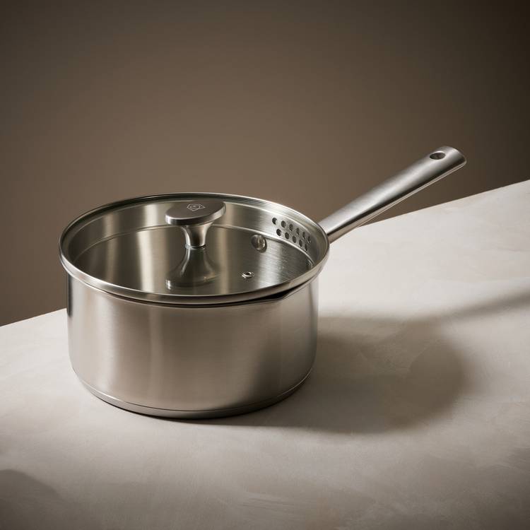 Habitat 20cm Brushed Stainless Steel Saucepan 0