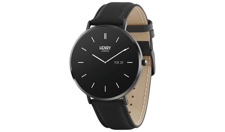 Henry London HD Ultra Slim Amoled Black Strap Smart Watch