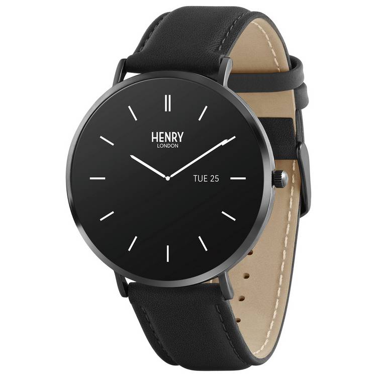 Henry London HD Ultra Slim Amoled Black Strap Smart Watch 0